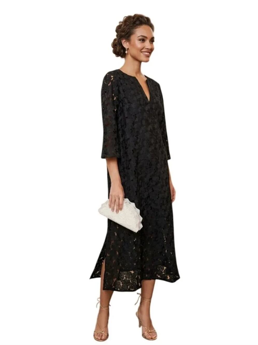 Tuckernuck Jamie Black V-Neck Lace Dress Sz XS NWT